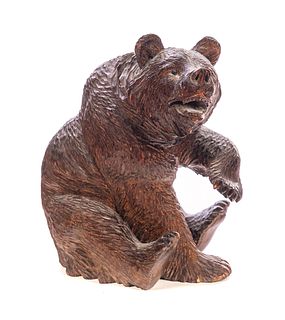 Black Forest Intricately Carved Bear Sculpture