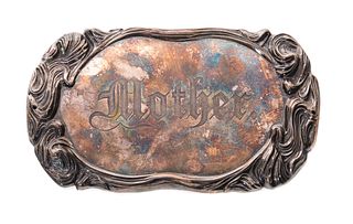 Victorian Mother Silver Plated Casket Plaque
