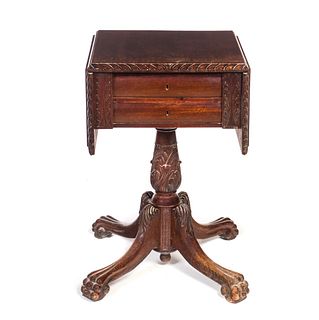Acanthus Carved Mahogany Night Stand