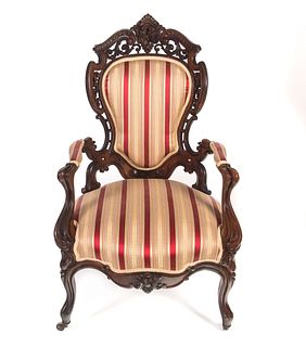 JW Meeks Laminated Victorian Arm Chair