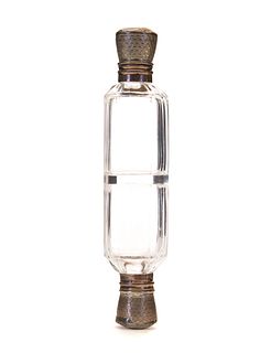 Faceted Silver Double Perfume Bottle