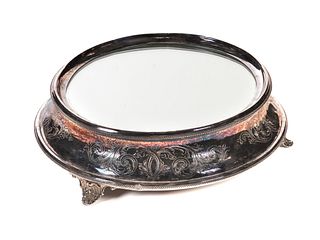 Ornate Sheffield Silver Plateau Mirror