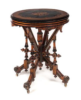 Victorian Renaissance Revival Inlaid Parlor table