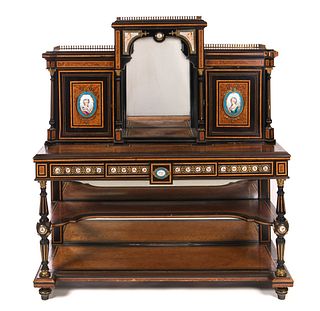 Serves Porcelain And Bronze Inlaid Cabinet