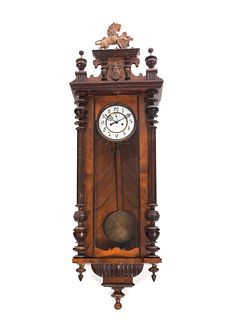 2 Victorian Vienna Regulator Clock With Lion Finial
