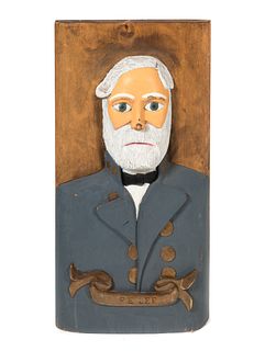 Wood Folk Art Carving Of Robert E Lee