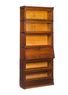 6 Stack Macy Oak Barrister Book Case With Desk
