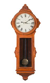 Oak Ansonia Hanging Regulator Clock