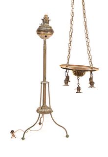 Victorian Organ Lamp and Light Fixture