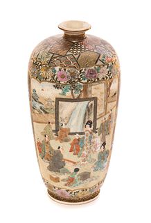 Signed Japanese Satsuma Meiji Period Yasuda Vase