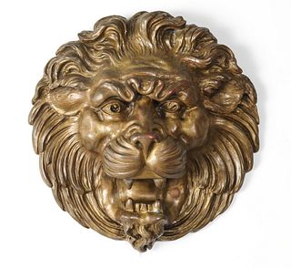 Bronze Lion Head  Architectural Plaque