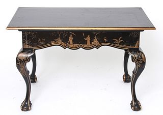 Chinoiserie Chippendale Manner Lacquered Desk