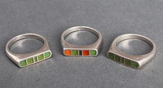 Native American Indian Silver & Colored Stone Ring