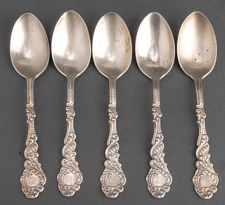 Gorham Sterling Marie Antoinette Pattern Spoons, 5