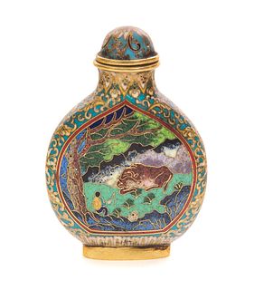 19th Century Cloisonné Qian Long Nian Zhi Snuff Bottle