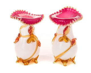 Victorian Stevens & Williams Art Glass Vases