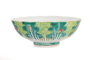 Chinese Famile Verte Dao Guang Floral Bowl Signed