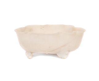 Chinese Carved Stone Lotus Bowl