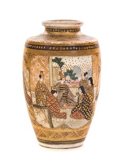 Signed Miniature Meiji Period Japanese Satsuma Vase