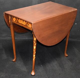 Majorelle Marquetry Inlaid Drop Leaf Table
