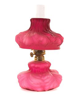 Miniature Satin Cased Glass Drape Lamp