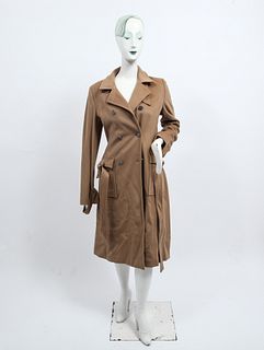 Valentino Tan Wool Double Breasted Overcoat