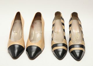 Chanel Vintage Leather Pumps, Two Pairs