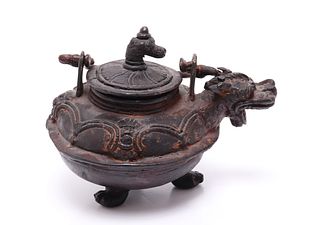 Chinese Archaic-Manner Bronze Dragon Censer
