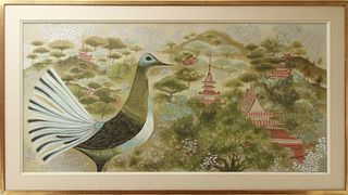 Marya Gu Ranowska Temples and Bird Oil on Canvas