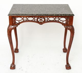Chinese Chippendale Style Table with Granite Top