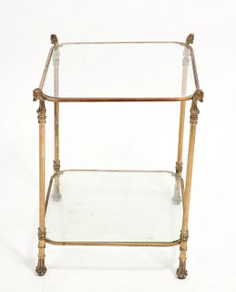 French Empire Style 2-Tier Metal Side Table