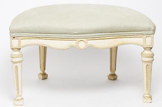 French Directoire Painted Upholstered Ottoman