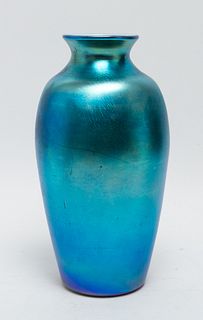 Tiffany Studios Manner Blue Favrile Glass Vase