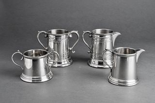 Two Pairs of Sheffield Plate Creamer & Sugars, 4