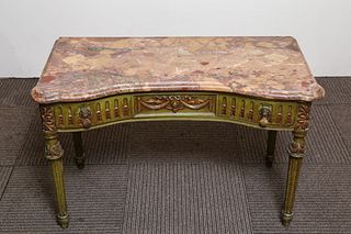 Louis XV-Manner Marble Top Coffee Table
