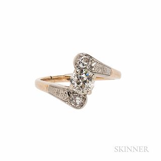 Gold and Diamond Bypass Ring, Birks