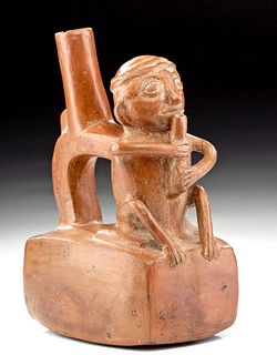 Fascinating Inca Pottery Jar - Man w/ Flute