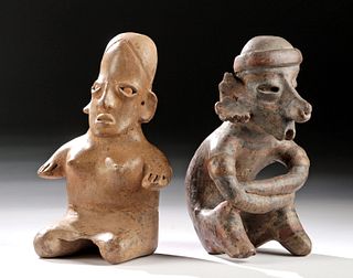 Nayarit & Jalisco Ameca Pottery Seated Figures