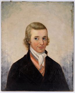 19C. N. E. Catlin Portrait Painting of a Gentleman