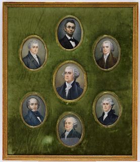 American Miniature Presidential Portrait Paintings