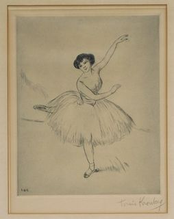 Louis Kronberg Impressionist Ballet Dancer Etching