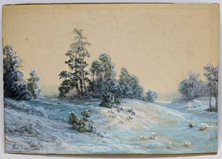 Robert Burns Wilson Winter Landscape Painting