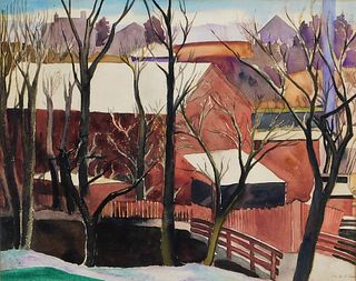 Marion Monks Chase Modernist Landscape Painting