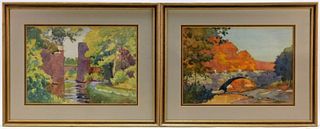 2 Charles Henry Richert Landscape WC Paintings
