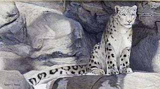 Robert E. Pease Snow Leopard Painting