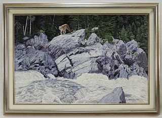 Robert E. Pease Naturalist Mountain Lion Painting