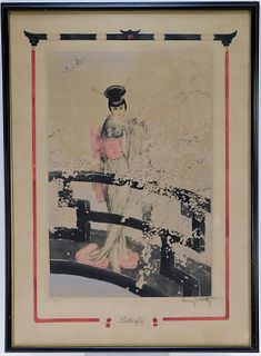 Louis Icart Art Deco Madame Butterfly Lithograph