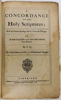 1682 A Concordance to the Holy Scriptures Book
