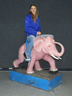 Vintage Coin Op. Ride On Pink Elephant