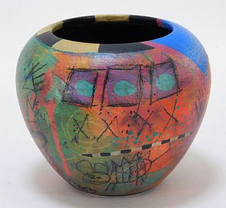 Sandra Blair Modern Abstract Art Pottery Vase